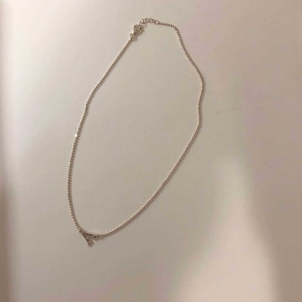 Sterling silver “A” necklace